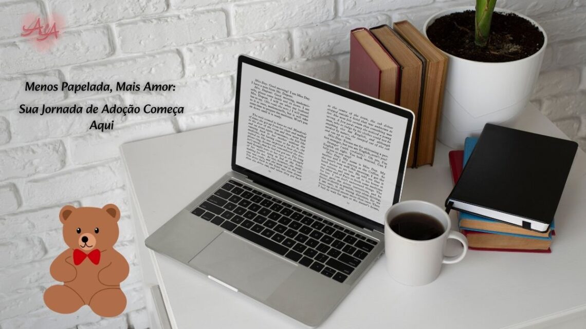 Pilha de documentos com caneta e óculos, simbolizando a organização da documentação para adoção.